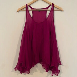 BLAQUE LABEL Magenta 100% Silk Flowy Tank Top